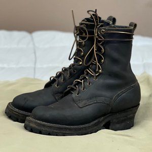 Men's Black Lace-Up Work Boots